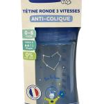 Biberon Dodie 270 ml – Tétine Ronde 3 Vitesses Anti-Colique – 0-6 mois
